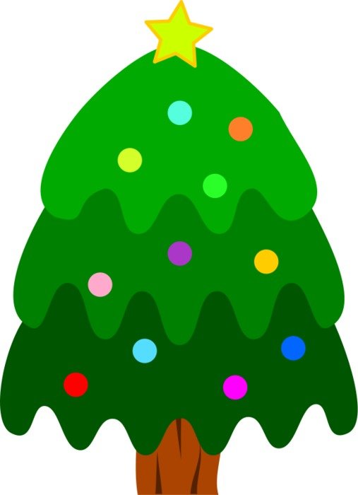 painted christmas tree with yellow star