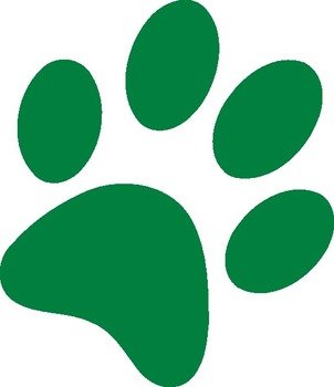 Green Paw Print Clip Art N33