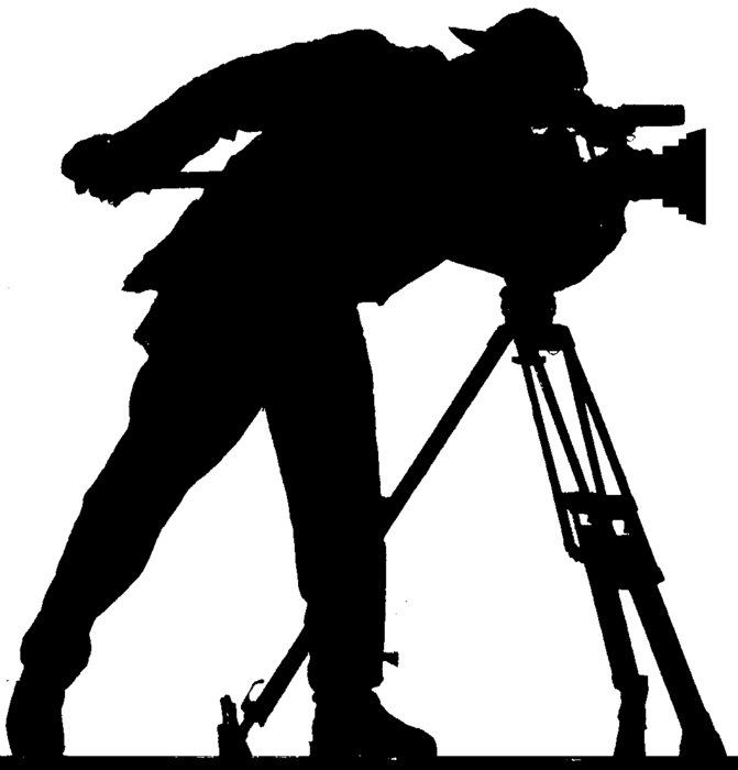 Silhouette of videographer clipart