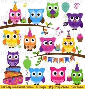 Birthday Owl Clip Art N14