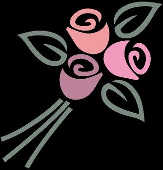 Pink Rose Bouquet Clip Art N4