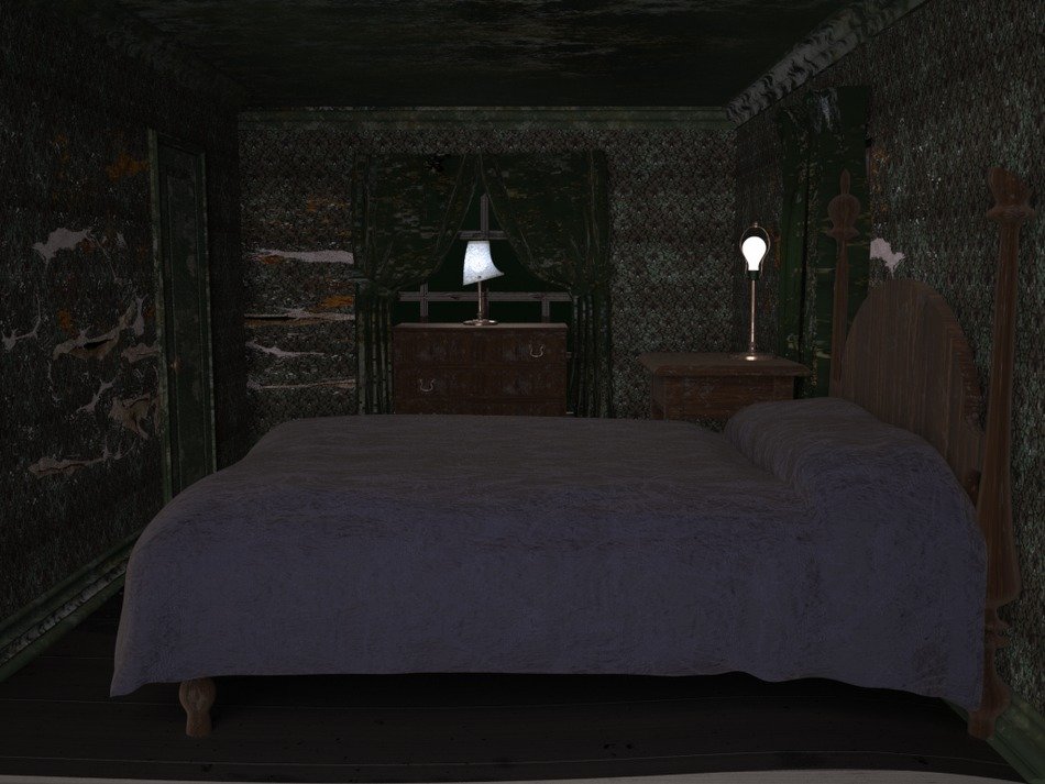 bedroom in the dark