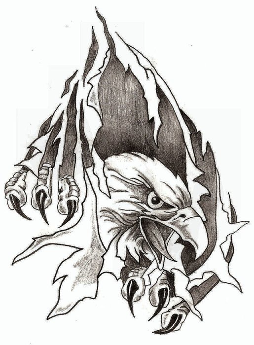 Ripping Through Skin Tattoo Drawings