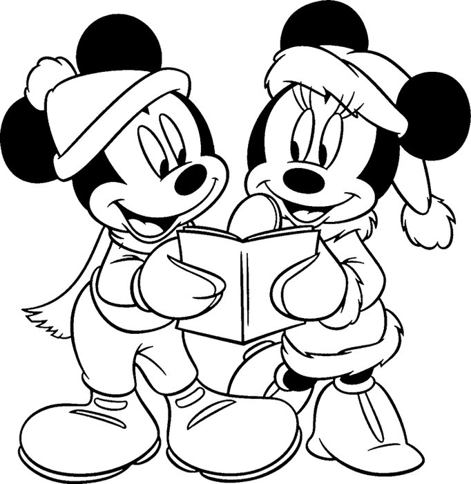 Mickey And Minnie Mouse Christmas Coloring Pages
