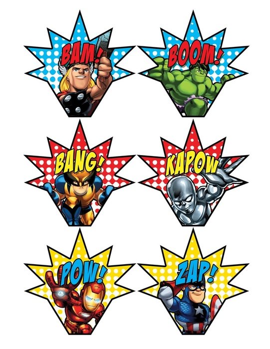 Printable Cupcake Topper Superheros