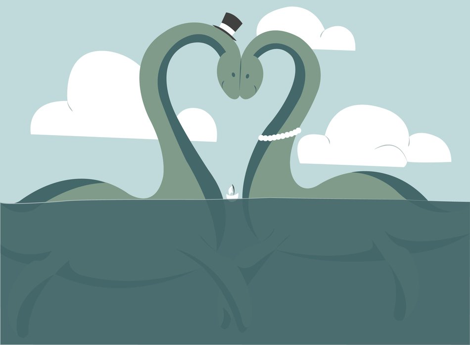 illustration of the dinosaur couple