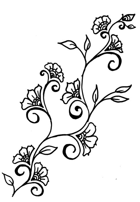 floral tattoo drawing