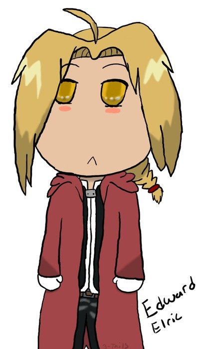 drawing of a boy in a red coat