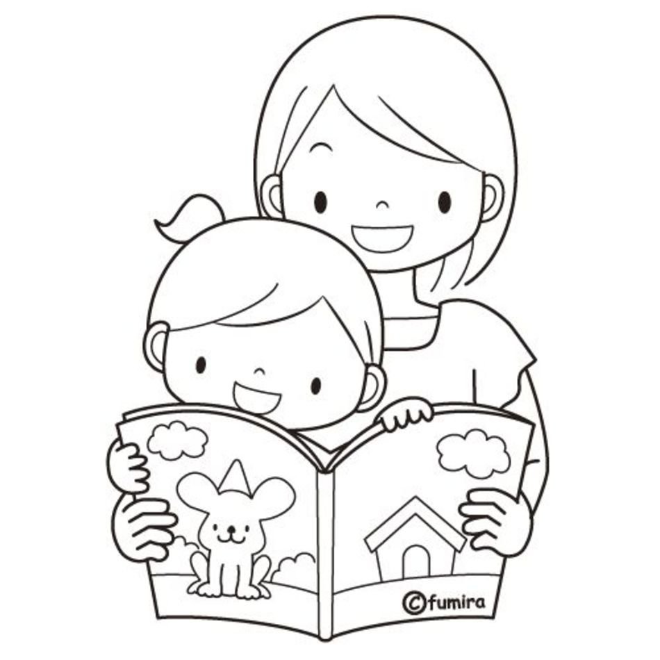 Reading Books Coloring Pages N2