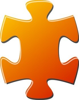 Orange Jigsaw Puzzle Piece N3