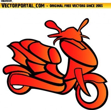 Oranje Laterale Scooter Clipart