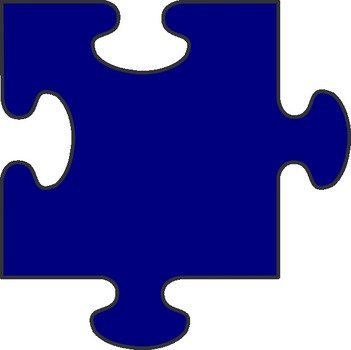 Blue Puzzle Piece Clip Art N4