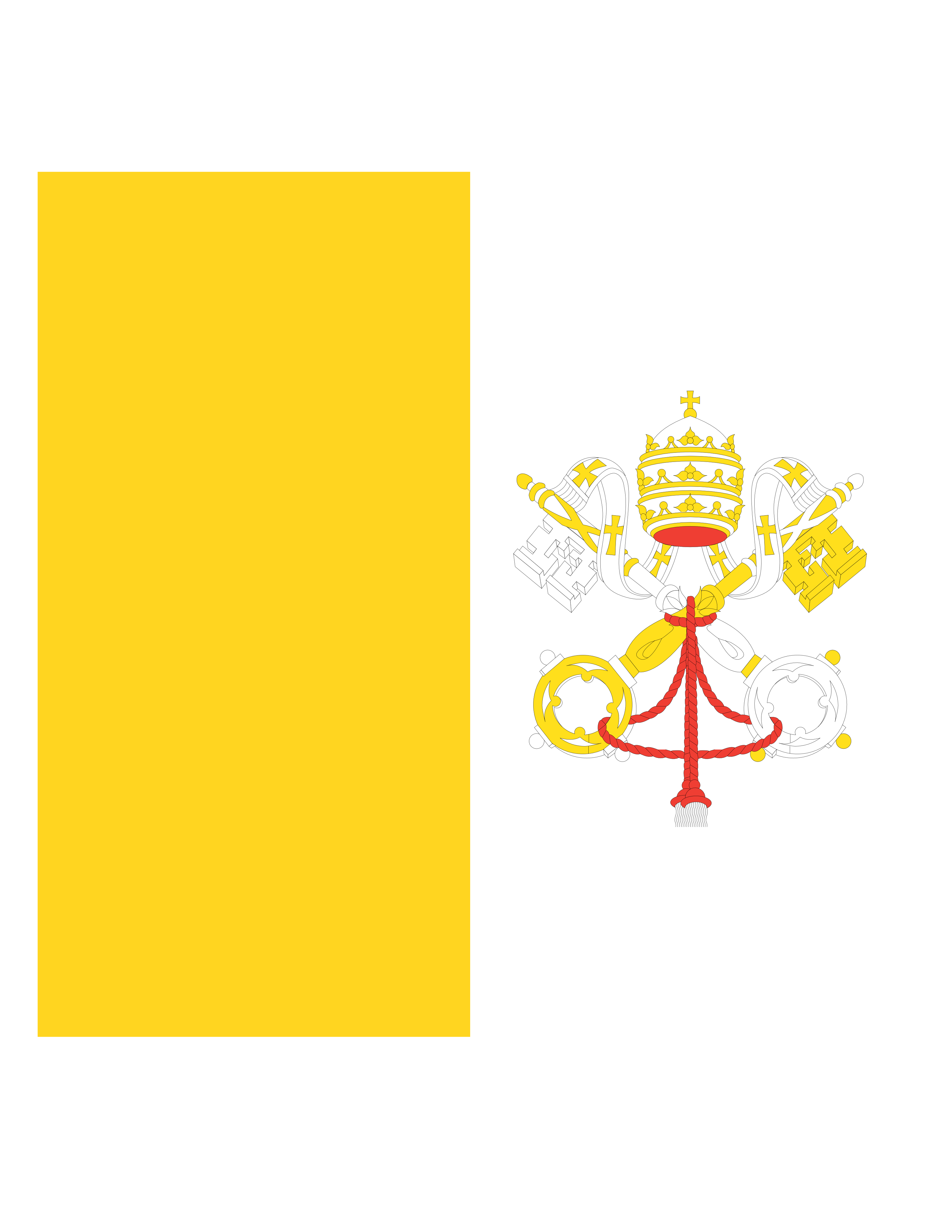 Yellow white Papal Flag free image download