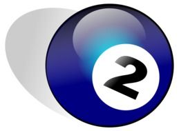 drawn blue billiard ball number two