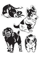 Free Vector Black And White Dog Silhouette 026755 2jpg
