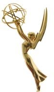 isolated Emmy award trophy