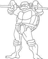 black and white drawing ninja turtles for coloring