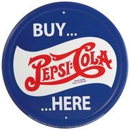 Pepsi Round Big Glass Tin Sign
