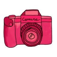 painted pink photo camera