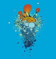 Colorful swirly design clipart
