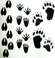 Different black prints of the animals clipart