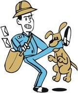 Dog Biting Man Cartoon
