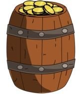 Wooden Barrel With Gold Coins drawing