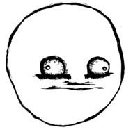 Black and white drawing of the Derp Face Meme clipart