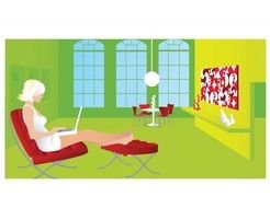 clipart of girl Corporate Work at home