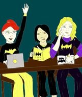 Clipart of Wonder Woman And Batgirl Together