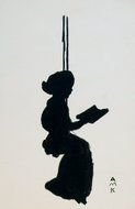 Girl On Swing Silhouette drawing