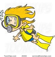 Cartoon Girl Swimming N6