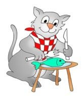 Cat Eating Clip Art N9