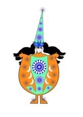 Clown Wearing Large Dress drawing