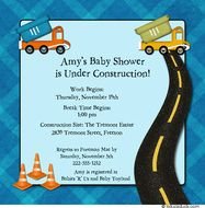 Construction Baby Shower Invitations