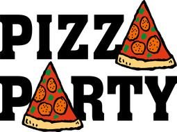 Pizza Party text drawing