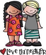two cartoon girls stay together