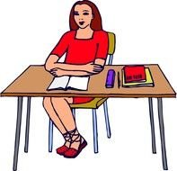 Student Talking To Teacher Clip Art drawing