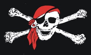 pirate skull and cross bones drawing
