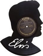 Silhouette with the disk of Elvis clipart