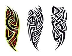 three Tribal Tattoos drawing