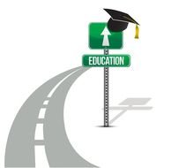 road to education as a graphic illustration