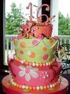 Sweet pink green Cakes