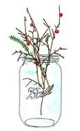 Christmas Mason Jar Clip Art