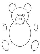 drawn round pieces of a teddy bear