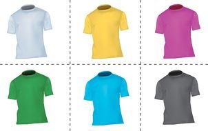 Different colorful t-shirts clipart