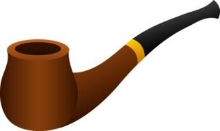 painted wooden smoking pipe