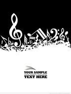 Music white Black Background