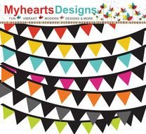 clip art with bunting flags