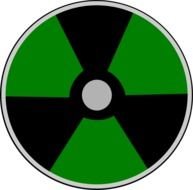 Darkgreen Atomic Warning Clip Art